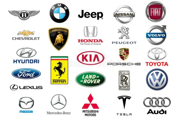 world famous car brands isolated white background srilanka september collection famous car brands logos printed white 197196343